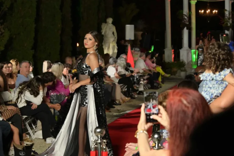 This is an image of a lady wearing a custom made gala dress made by Betzabe Pujaico Designs in North Miami, FL.