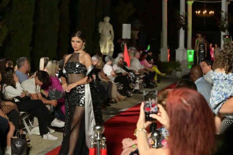 This is an image of a lady wearing a custom made gala dress made by Betzabe Pujaico Designs in North Miami, FL.